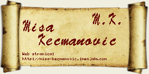 Miša Kecmanović vizit kartica